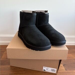 UGG Black Suede Boots Classic Mini II